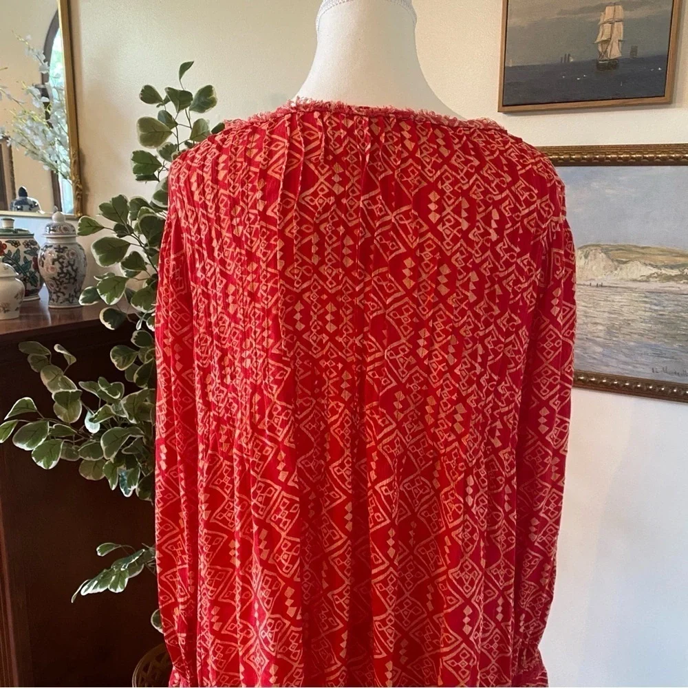 Free People • Red Pintuck Marlow Swing Dress • Size M